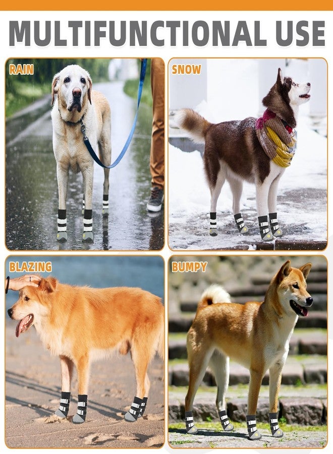 كولتيل أحذية كولتايل للكلاب الكبيرة والكبيرة جدًا: أحذية مقاومة للماء ومضادة للانزلاق، وواقيات للأقدام، مناسبة للأرضيات الخشبية الصلبة، والاستخدام الخارجي على الأرصفة الساخنة، والمشي لمسافات طويلة في الثلج، لون أسود، مقاس 8 - Image 5